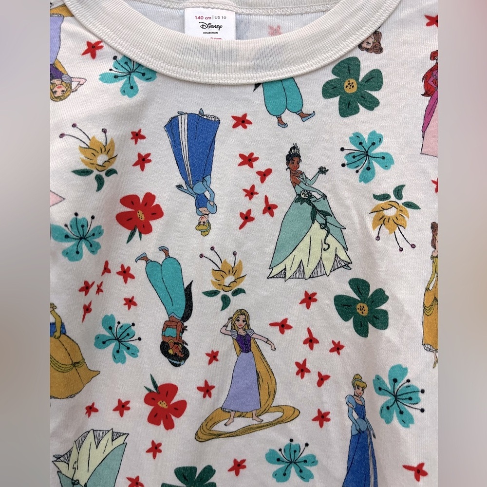 Hanna Andersson Girl's Long John Pajama Top ONLY - Disney Princess Print Size 10 - Picture 2 of 4